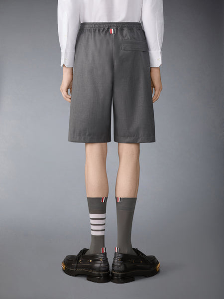 TECH WOOL TWILL TRACK SHORTS MED GREY