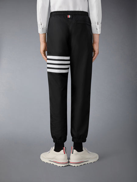 SHINY RIPSTOP 4-BAR TRACK PANTS BLACK
