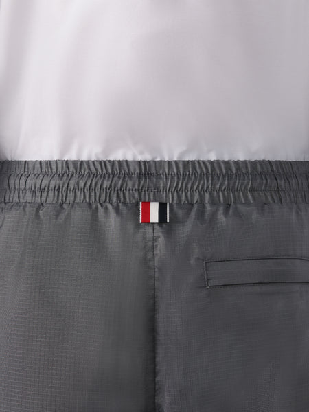 SHINY RIPSTOP 4-BAR TRACK PANTS DARK GREY