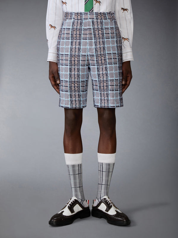 PLAID CHECK SUMMER TWEED UTILITY CHINO SHORTS - image 1