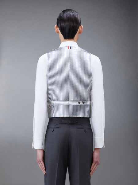 SUPER 120'S TWILL 5 BUTTON VEST DARK GREY