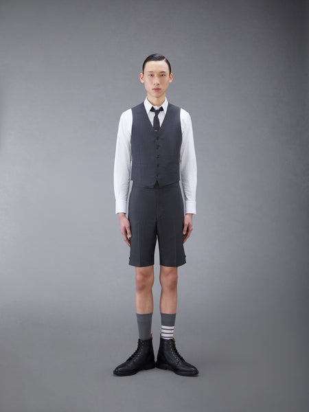 SUPER 120'S TWILL 5 BUTTON VEST DARK GREY