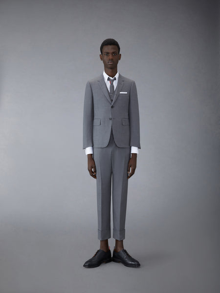SUPER 120'S TWILL 5 BUTTON VEST MED GREY