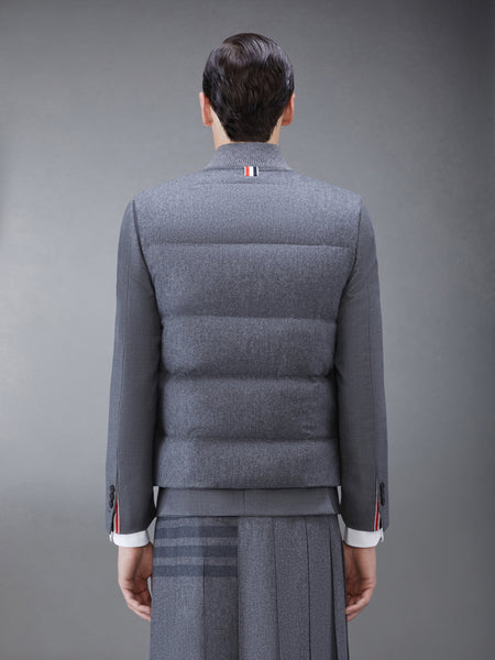 WOOL FLANNEL 4-BAR DOWN FILL VEST MED GREY
