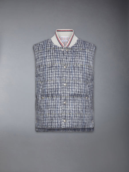 GUNCLUB CHECK HAIRY MOHAIR DOWN FILLED VEST BLACK/WHITE