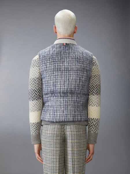 GUNCLUB CHECK HAIRY MOHAIR DOWN FILLED VEST BLACK/WHITE