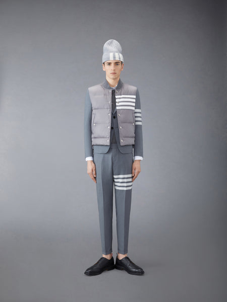 MATTE NYLON 4-BAR DOWN FILL VEST MED GREY