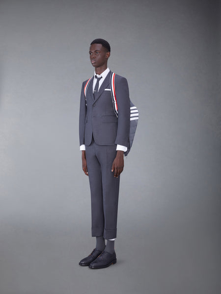 POLY TWILL DOWN FILL 4-BAR SKI VEST MED GREY