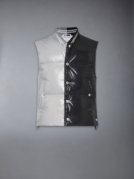 FUNMIX GLOSSY TECH DOWN FILL VEST LT GREY