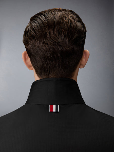 SHINY RIPSTOP LIGHTWEIGHT DOWN FILLED 4-BAR VEST BLACK