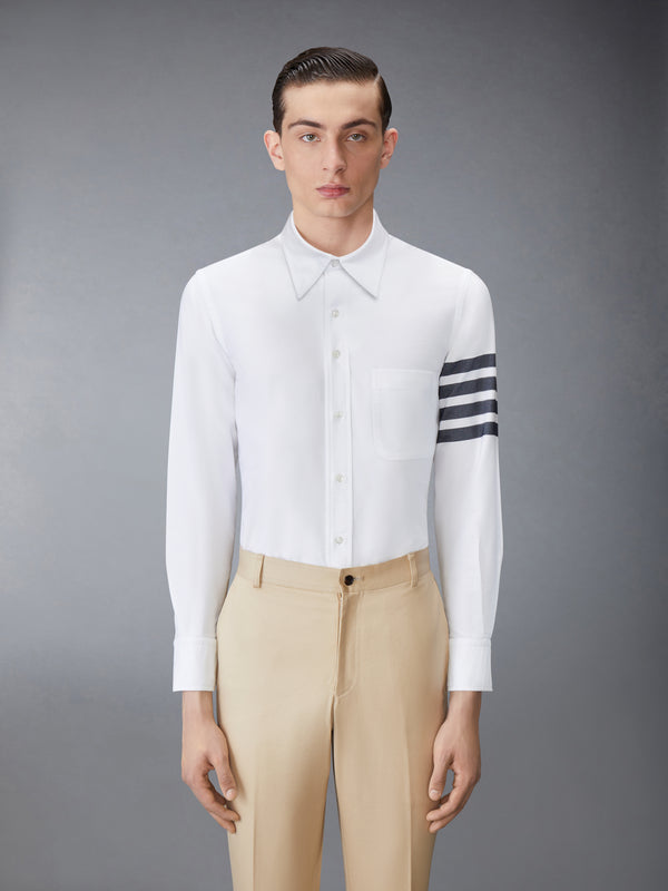SOLID OXFORD 4-BAR POINT COLLAR SHIRT - image 1