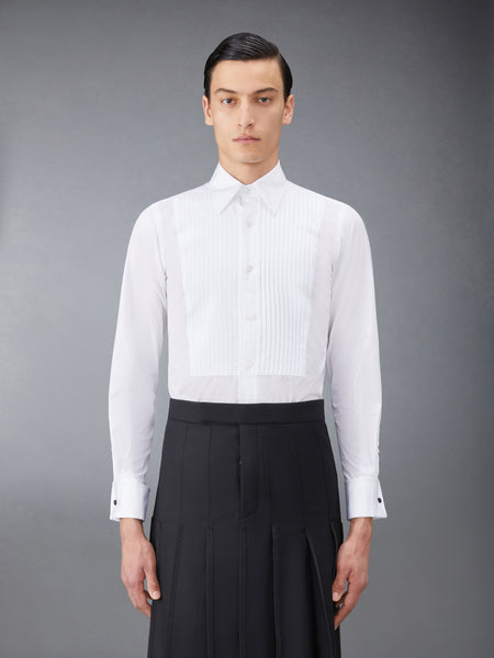 POPLIN FRENCH CUFF TUXEDO SHIRT WHITE