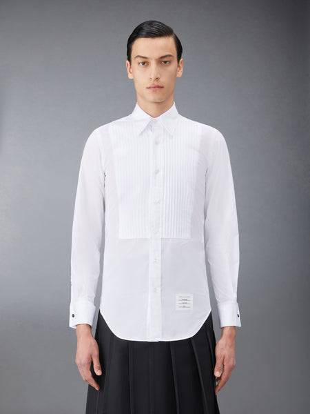 POPLIN FRENCH CUFF TUXEDO SHIRT WHITE