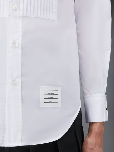 POPLIN FRENCH CUFF TUXEDO SHIRT WHITE