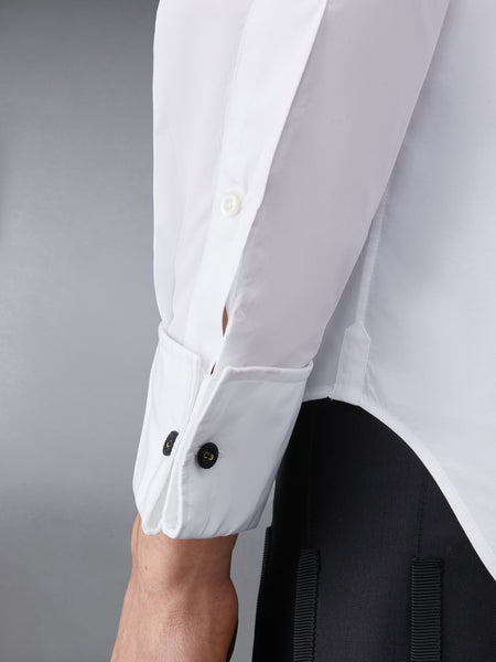 POPLIN FRENCH CUFF TUXEDO SHIRT WHITE