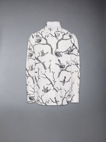 POPLIN BIRD TOILE PRINTED SHIRT WHITE