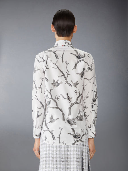 POPLIN BIRD TOILE PRINTED SHIRT WHITE
