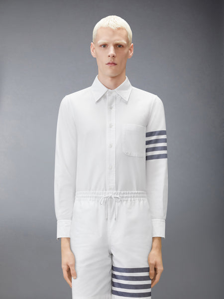 OXFORD 4-BAR SHIRT WHITE /NAVY