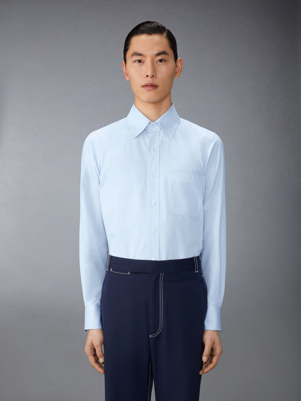 SOLID POPLIN TWIN NEEDLE CONTRAST TOPSTITCH SHIRT - image 1