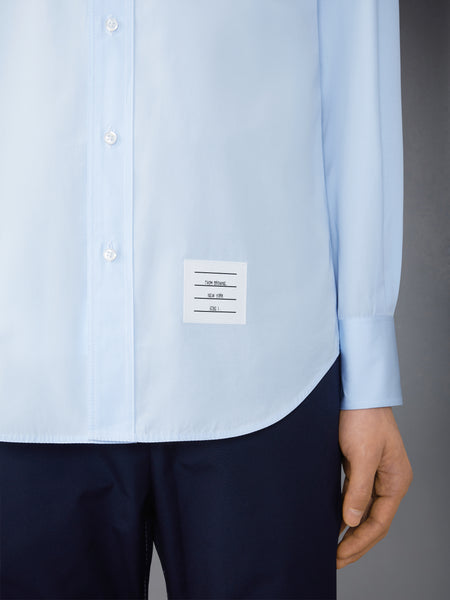 SOLID POPLIN TWIN NEEDLE CONTRAST TOPSTITCH SHIRT LIGHT BLUE