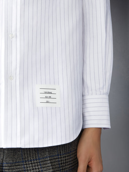 GEESE 4-BAR PINSTRIPE OXFORD SHIRT MEDIUM GREY