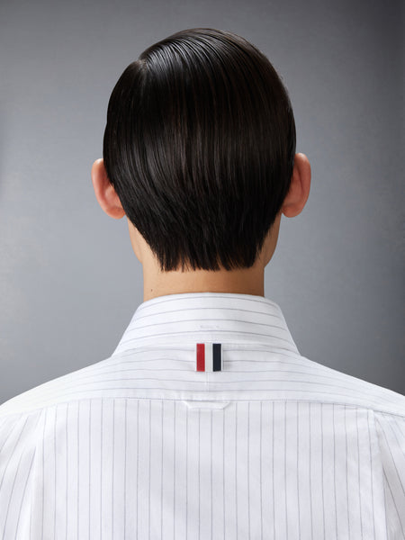 GEESE 4-BAR PINSTRIPE OXFORD SHIRT MEDIUM GREY