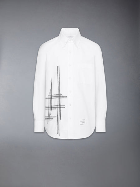 OXFORD BLANKET STITCH DEGRADE SHIRT WHITE