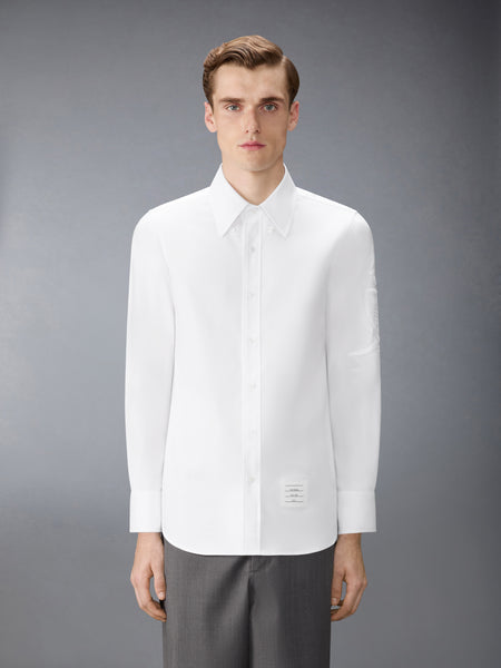HECTOR CREST EMBROIDERY OXFORD SHIRT WHITE