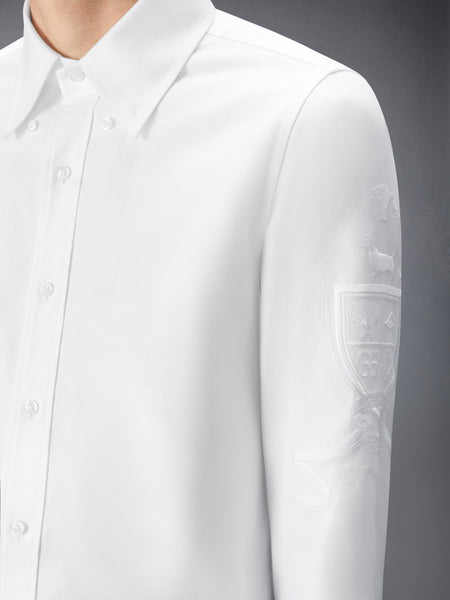 HECTOR CREST EMBROIDERY OXFORD SHIRT WHITE