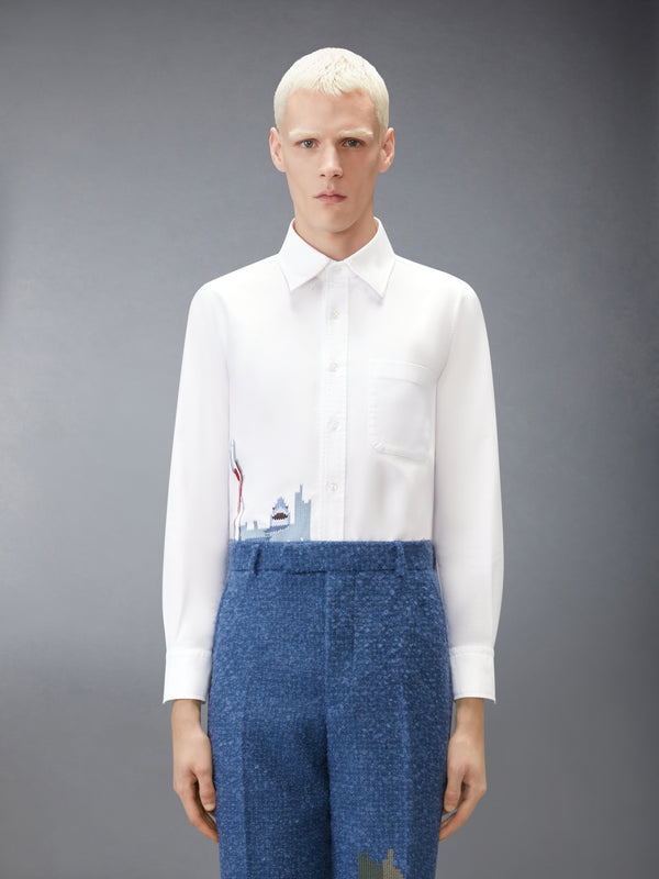 SCENIC SAILBOAT AND SHARK OXFORD SHIRT - image 2