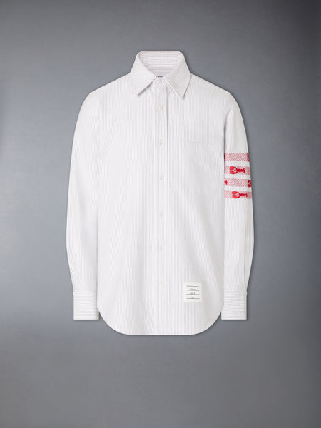 UNIVERSITY STRIPE 4-BAR LOBSTER OXFORD SHIRT MED GREY