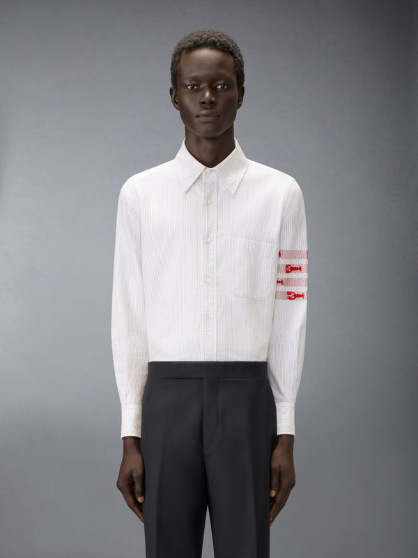 UNIVERSITY STRIPE 4-BAR LOBSTER OXFORD SHIRT - image 1