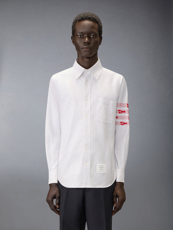 UNIVERSITY STRIPE 4-BAR LOBSTER OXFORD SHIRT - image 2