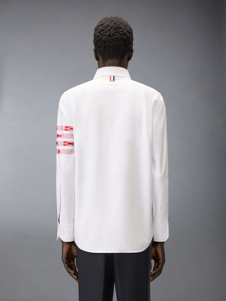 UNIVERSITY STRIPE 4-BAR LOBSTER OXFORD SHIRT MED GREY