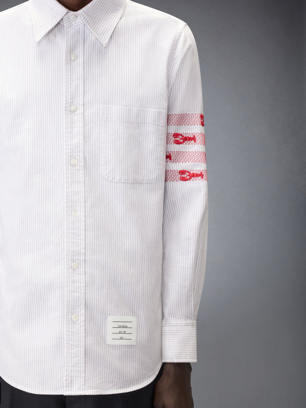 UNIVERSITY STRIPE 4-BAR LOBSTER OXFORD SHIRT - image 6