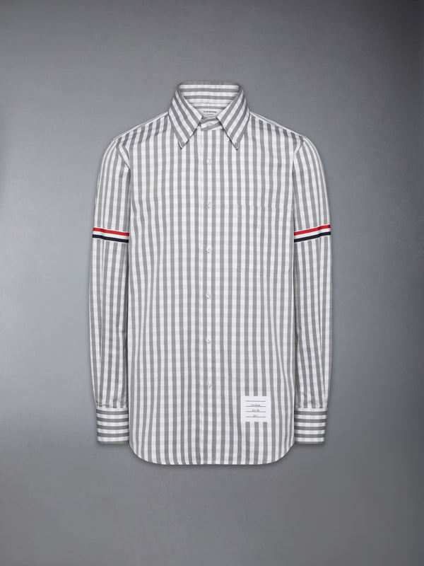GINGHAM CHECK POPLIN ARMBAND SHIRT - featured image
