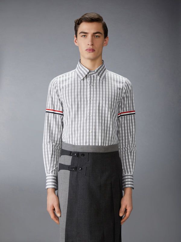 GINGHAM CHECK POPLIN ARMBAND SHIRT - image 1