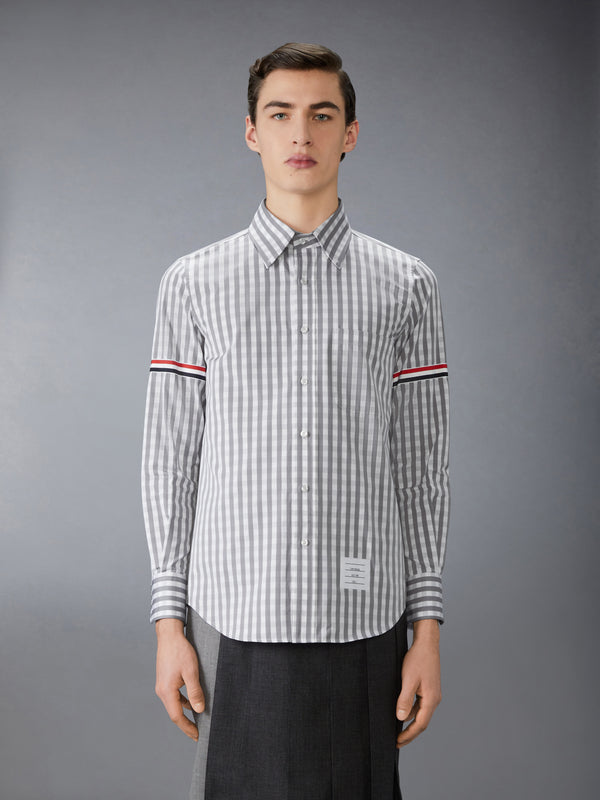 GINGHAM CHECK POPLIN ARMBAND SHIRT - image 2