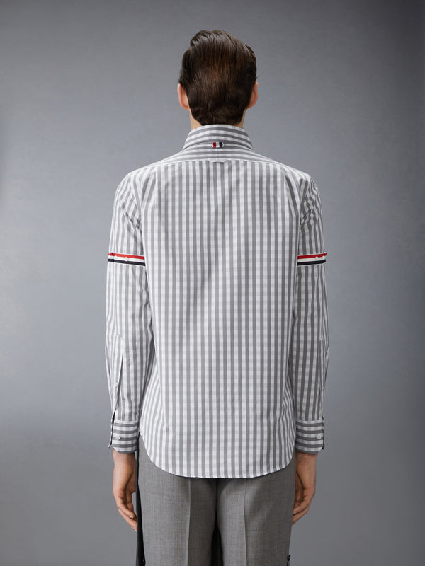 GINGHAM CHECK POPLIN ARMBAND SHIRT - image 3