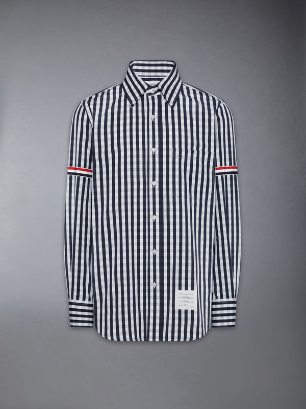 GINGHAM CHECK POPLIN ARMBAND SHIRT - featured image
