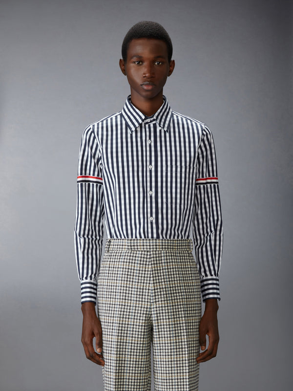 GINGHAM CHECK POPLIN ARMBAND SHIRT - image 1