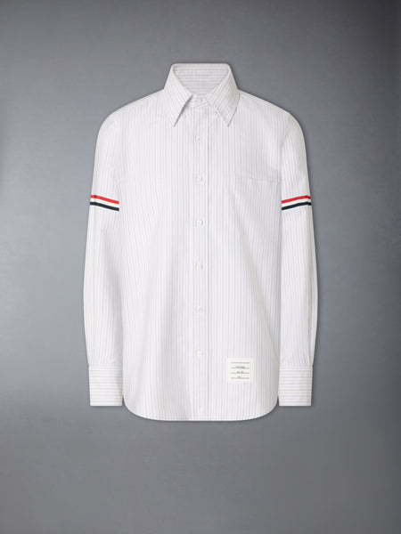 STRIPED OXFORD ARMBAND SHIRT MED GREY
