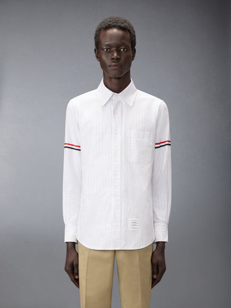 STRIPED OXFORD ARMBAND SHIRT MED GREY