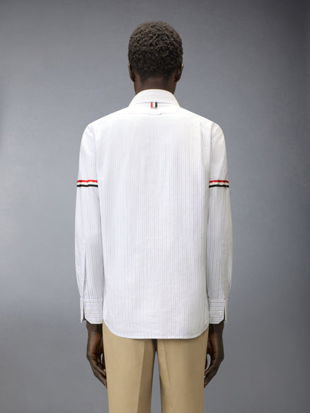STRIPED OXFORD ARMBAND SHIRT MED GREY