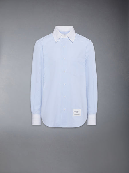 MICRO UNIVERSITY STRIPED POPLIN SHIRT LIGHT BLUE