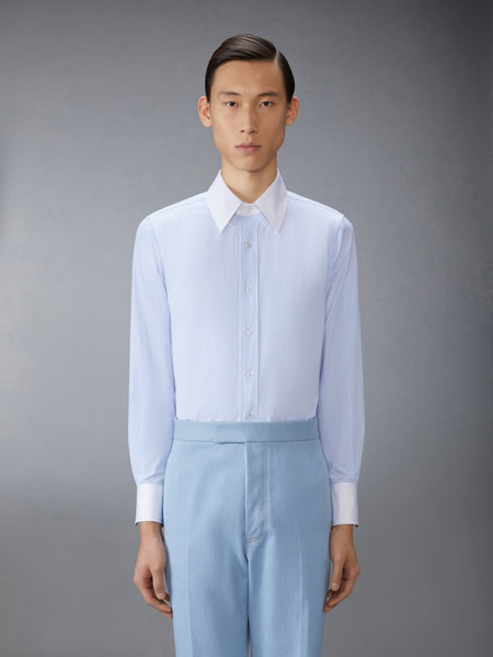 MICRO UNIVERSITY STRIPED POPLIN SHIRT LIGHT BLUE
