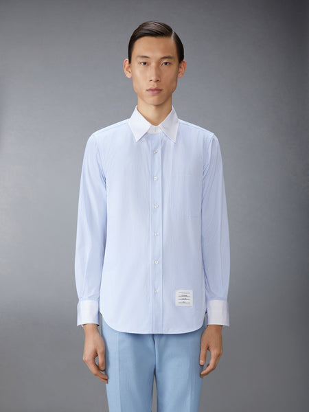 MICRO UNIVERSITY STRIPED POPLIN SHIRT LIGHT BLUE