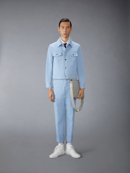 MICRO UNIVERSITY STRIPED POPLIN SHIRT LIGHT BLUE