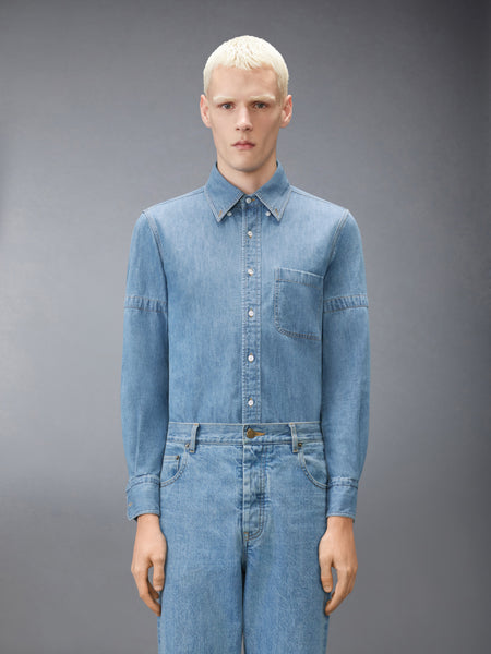 DENIM ARMBAND SHIRT LIGHT BLUE