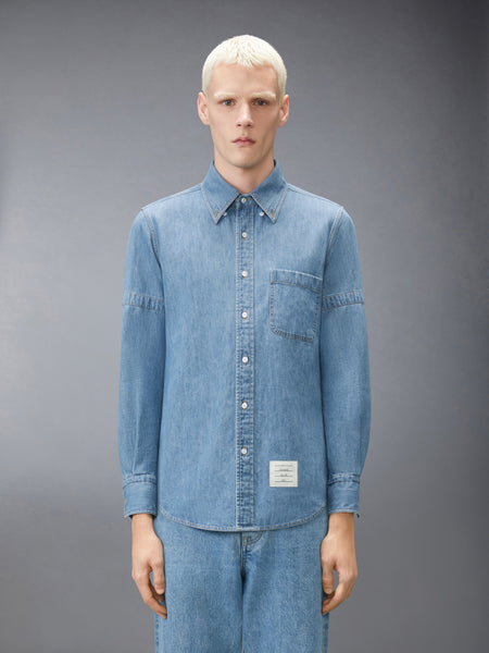 DENIM ARMBAND SHIRT LIGHT BLUE